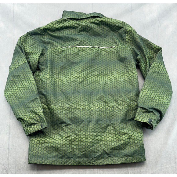Columbia Boys Green Geometric Omni Tech Interchange Jacket Shell XB7029 L 14/16 - Picture 2 of 15